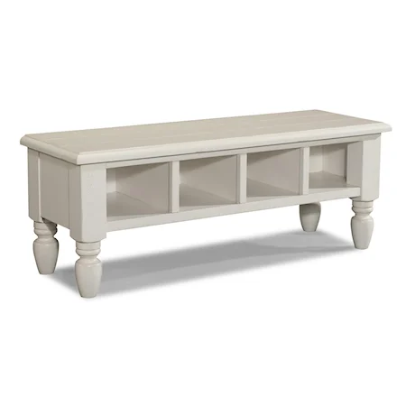 Carolina Shores-White Wooden Bench